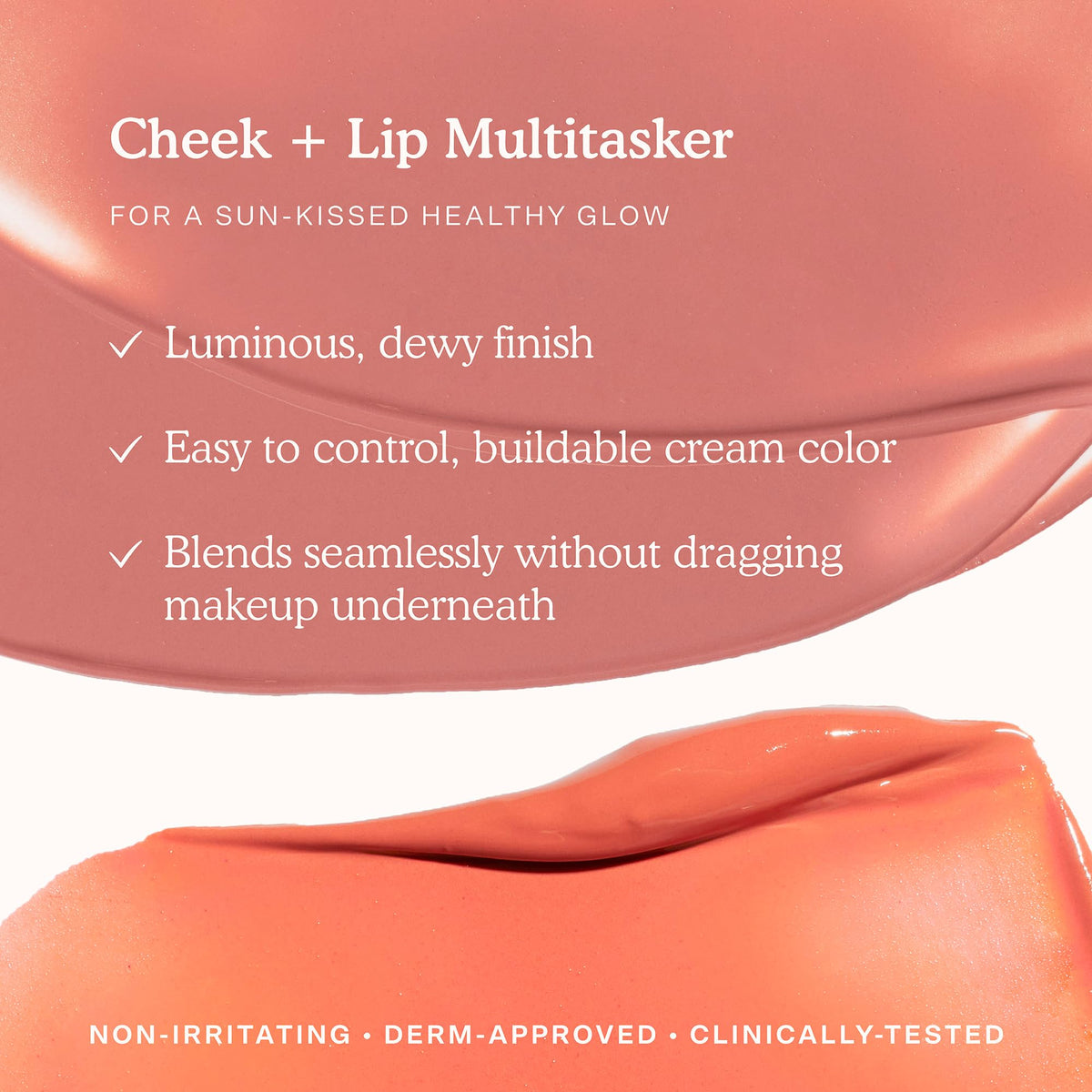 Tower 28 tinted lip on lips for hydrating color and glossy sheen