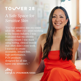 Tower 28 used in nighttime skincare scene indicating calming bedtime hydration