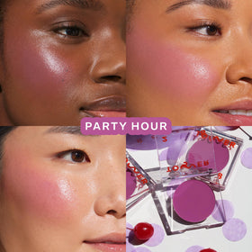 Tower 28 Party Hour texture swipe illustrating creamy finish and blendability
