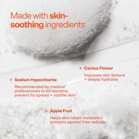 Tower 28 hands rinsing product off showing rinse-off simplicity and skin-calming benefit
