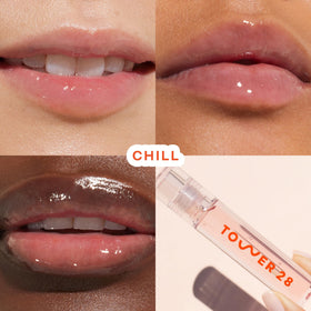 Tower 28 applicator wand close-up illustrating easy, precise glossy application