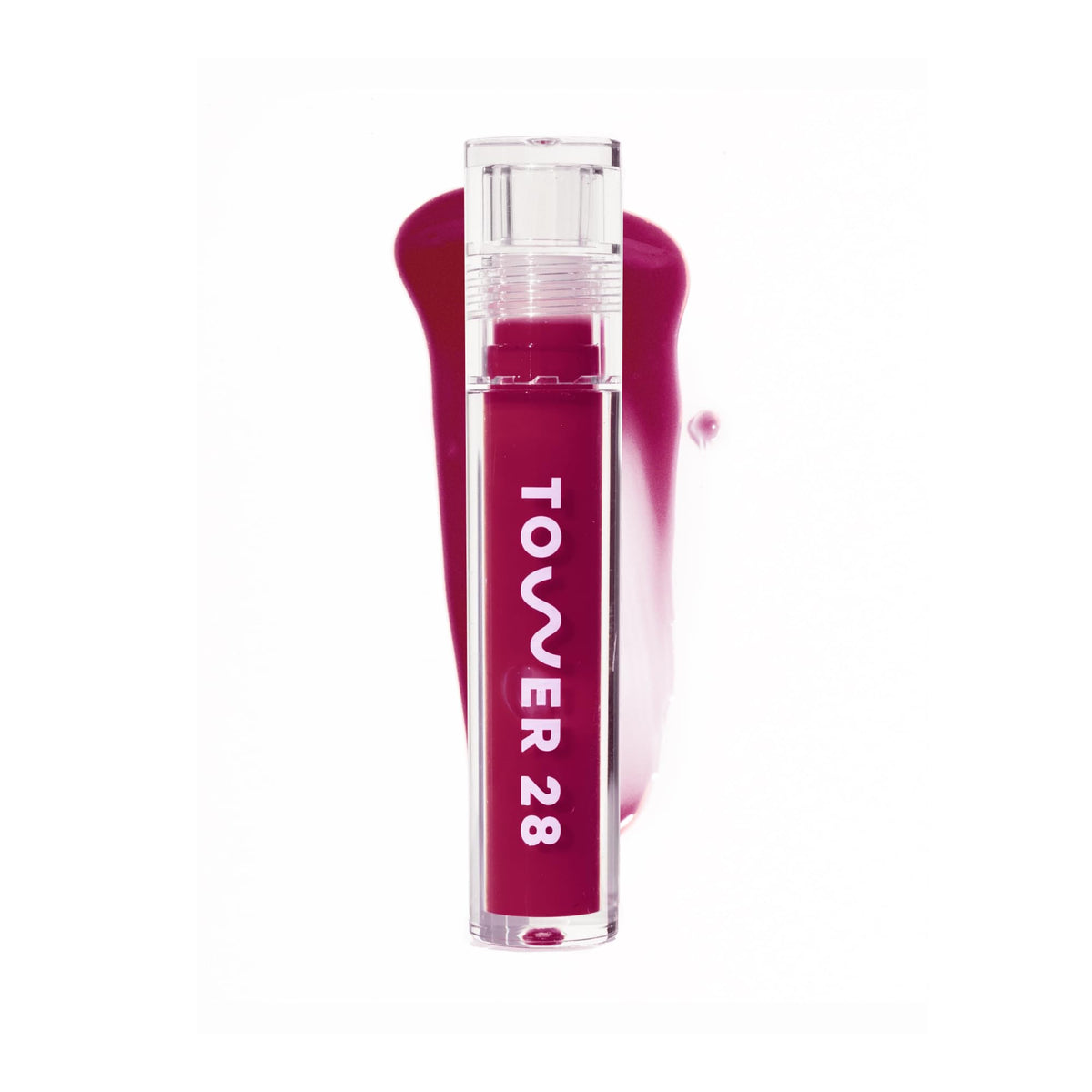 Tower 28 ShineOn front packaging showing shade Wild and glossy finish benefit
