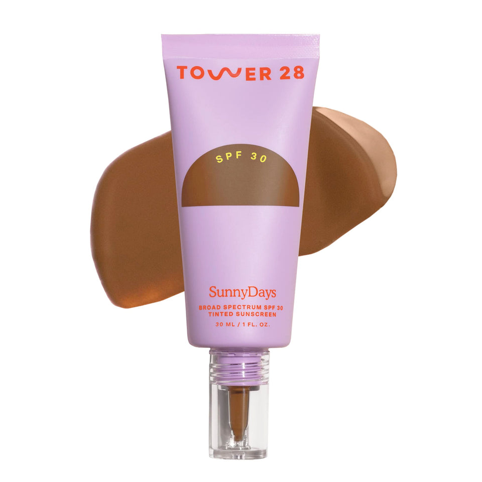 Tower 28 SunnyDays front packaging showing tube and shade label for easy identification