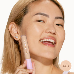 Tower 28 texture swatch showing creamy serum finish and blendability