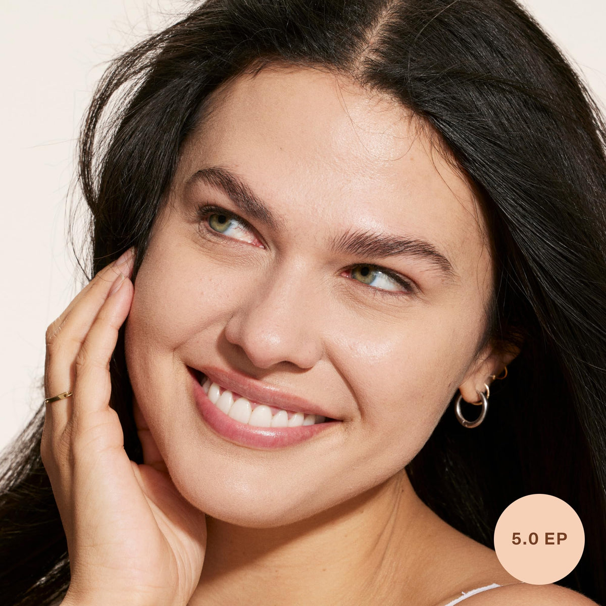 Tower 28 before and after under-eye swiped areas, shows brightening benefit