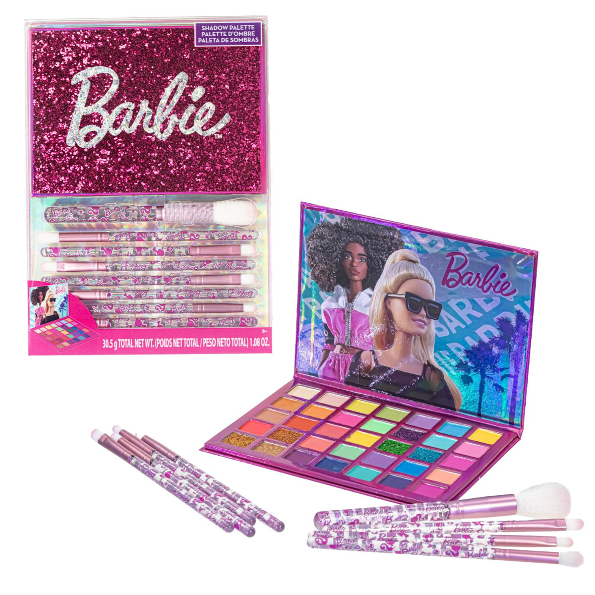 Townley Girl front packaging showing palette cover and Barbie branding, ideal gift appeal