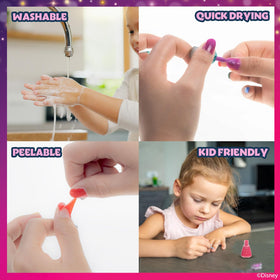 Townley Girl label detail with safe water-based formula information benefit