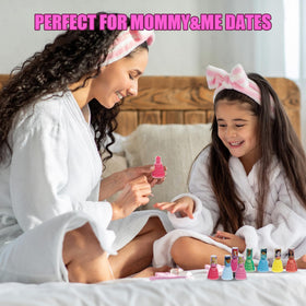 Townley Girl bottle beside child's hand to show compact, kid-friendly size