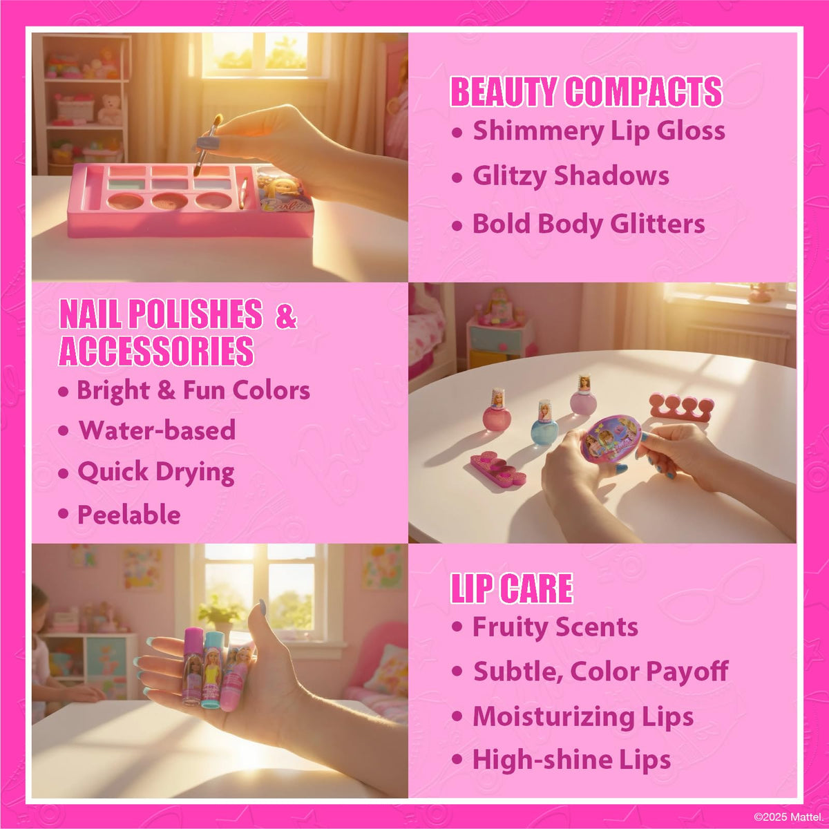 Townley Girl eye and cheek shimmers pots showing vibrant, water-based colors
