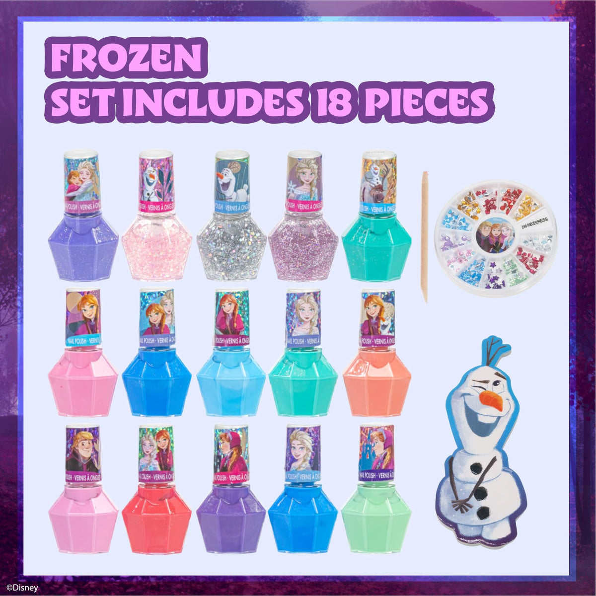 Townley Girl array of diamond-shaped bottles showing color variety and easy grip