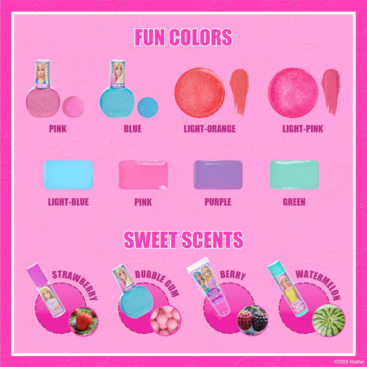 Townley Girl lip glosses and lip balms detail showing flavored, washable shine