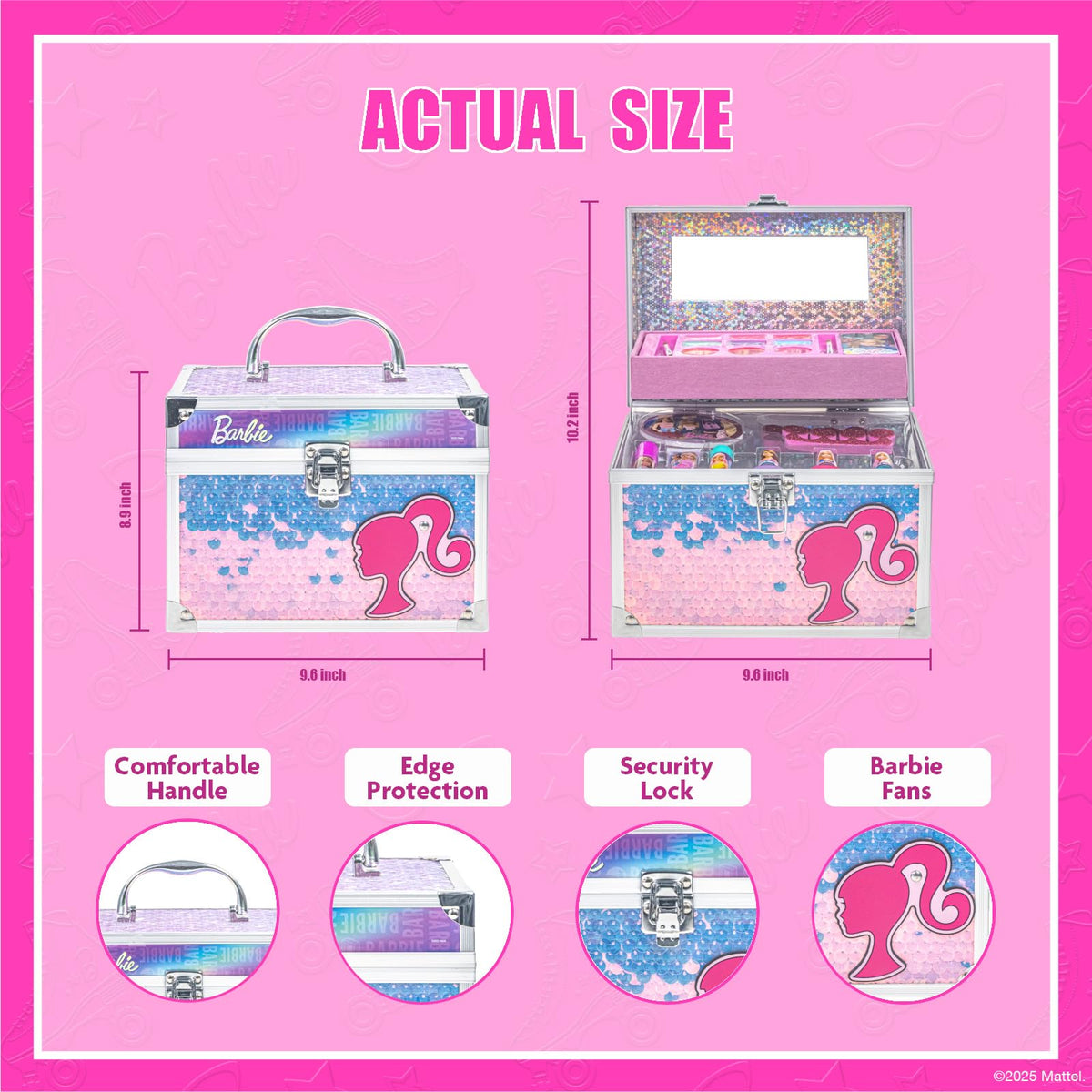 Townley Girl makeup brushes set displayed to show small, easy-grip handles