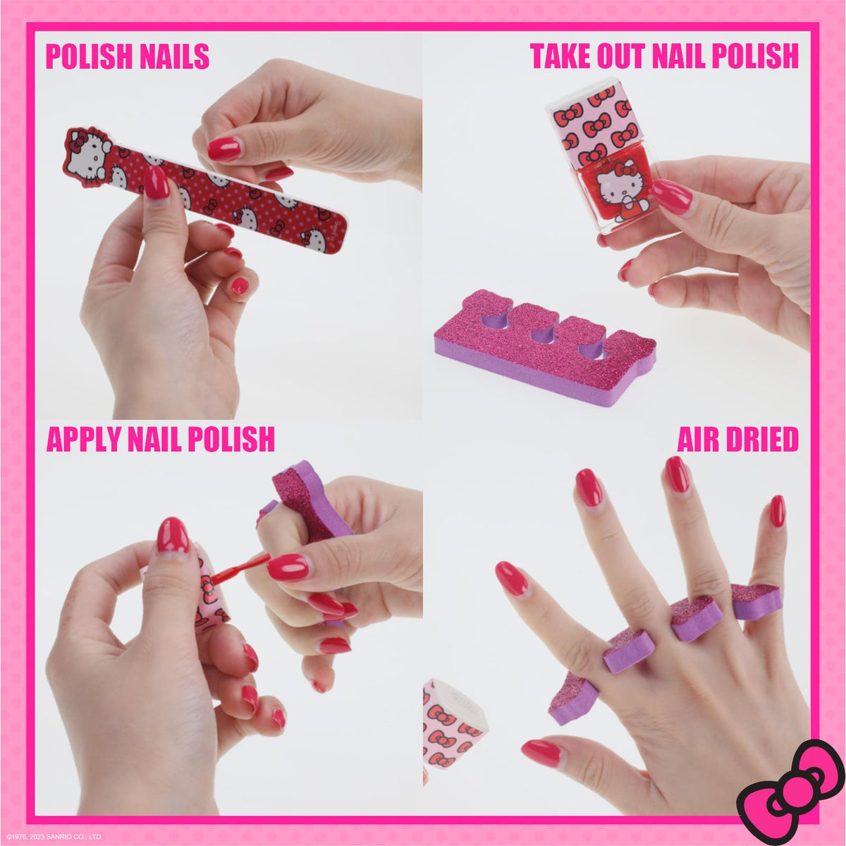 Townley Girl peelable bubble-gum nail polish bottles demonstrating easy removal