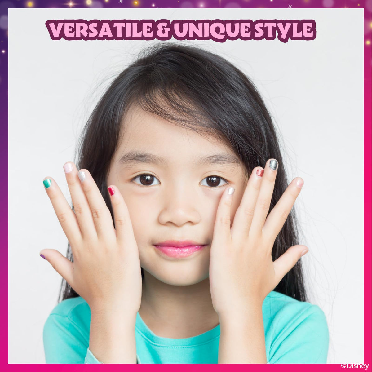 Townley Girl polish on child's hands demonstrating quick-dry play-ready finish