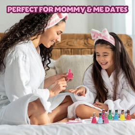 Townley Girl bottles next to a ruler showing compact, kid-friendly size