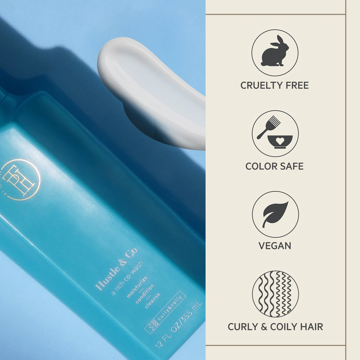 TPH by Taraji creamy co-wash texture showing hydration and slip