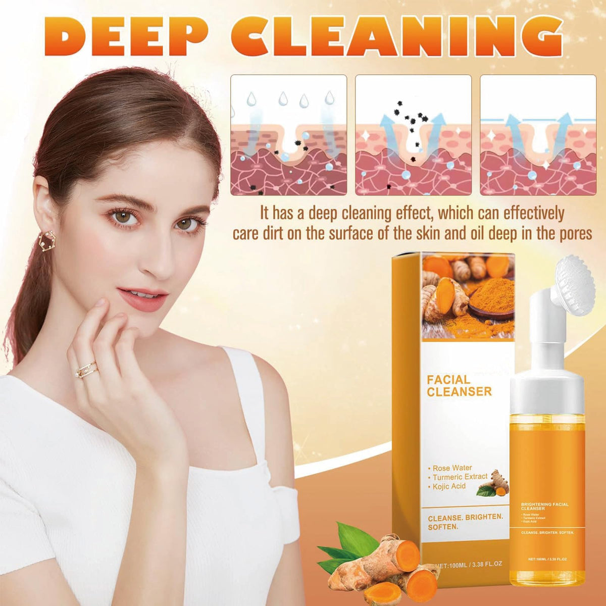 TPTAL soft-bristle brush detail highlighting gentle exfoliation and improved cleanse