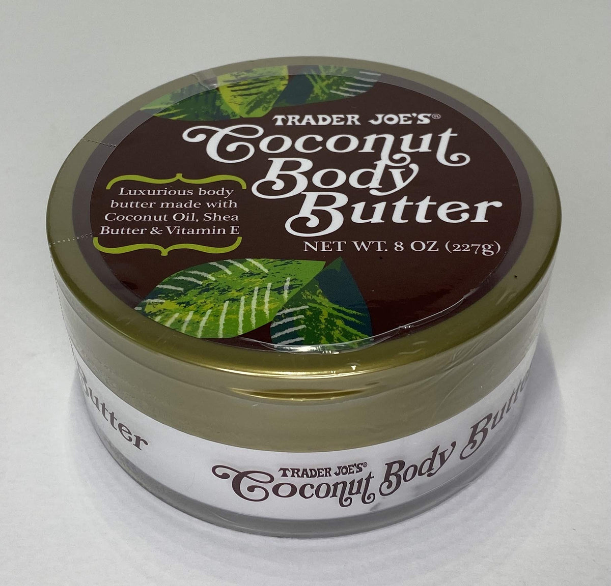 Trader Joe's jar on bathroom shelf in lifestyle setting promoting daily use