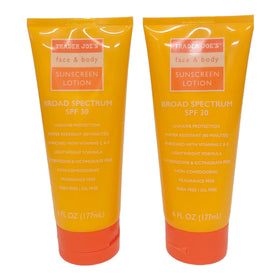 Trader Joe's front packaging showing the two 6 fl oz sunscreen tubes and SPF 30 protection