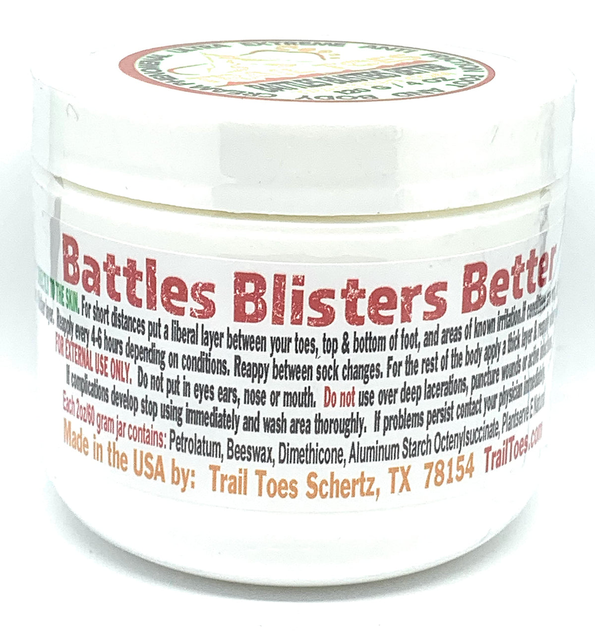 Trail Toes applied to foot demonstrating reduced-chafing benefit