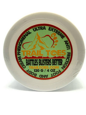 Trail Toes front jar showing product and easy packability benefit