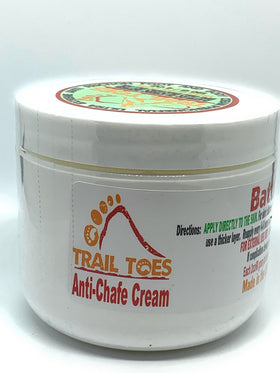 Trail Toes 4 oz jar in hand showing portable travel-friendly benefit