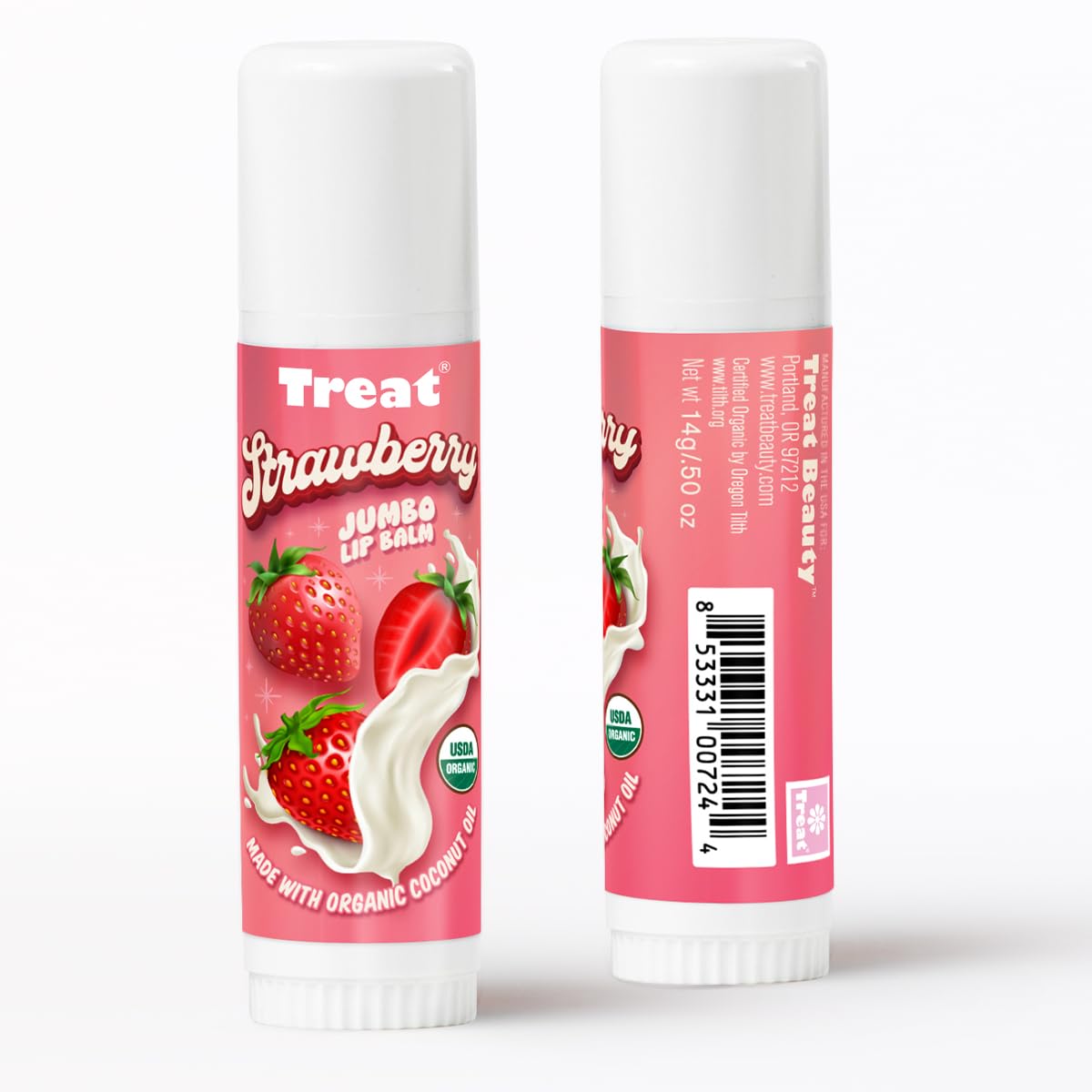 TREAT BEAUTY close-up texture of balm showing moisturizing rich finish