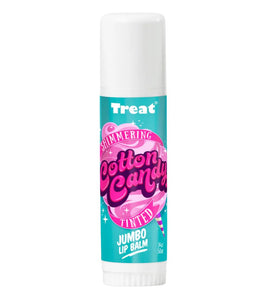 Treat jumbo front packaging showing pink tinted balm and organic badge