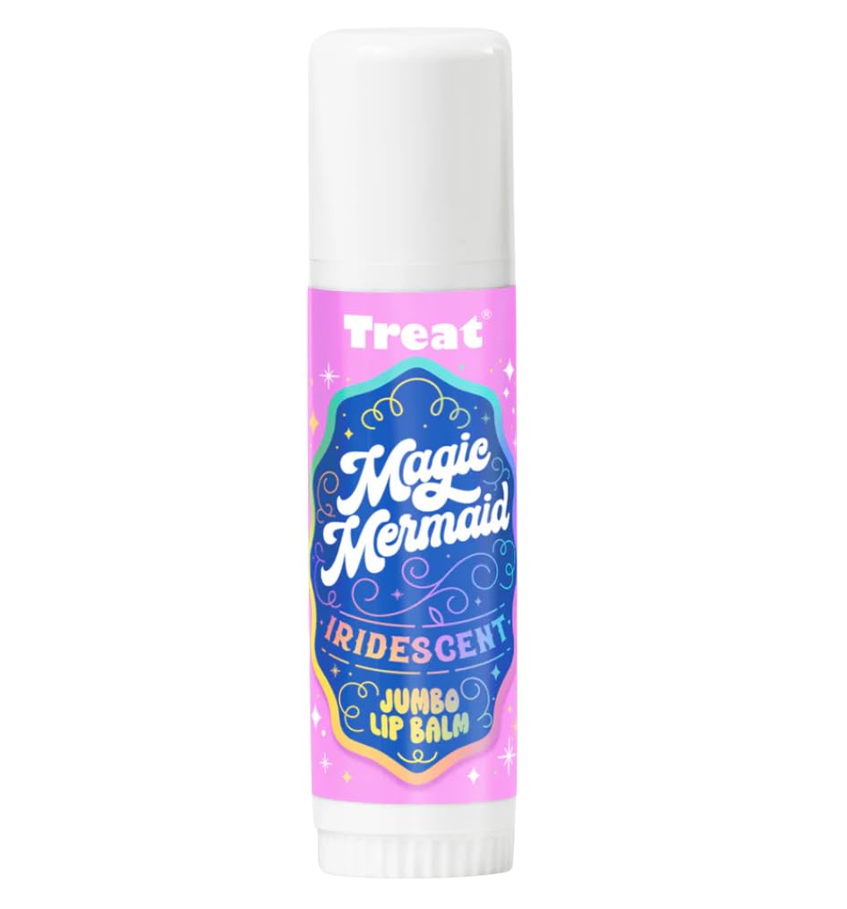TREAT front packaging showing jumbo iridescent tinted balm and benefit of bold shine