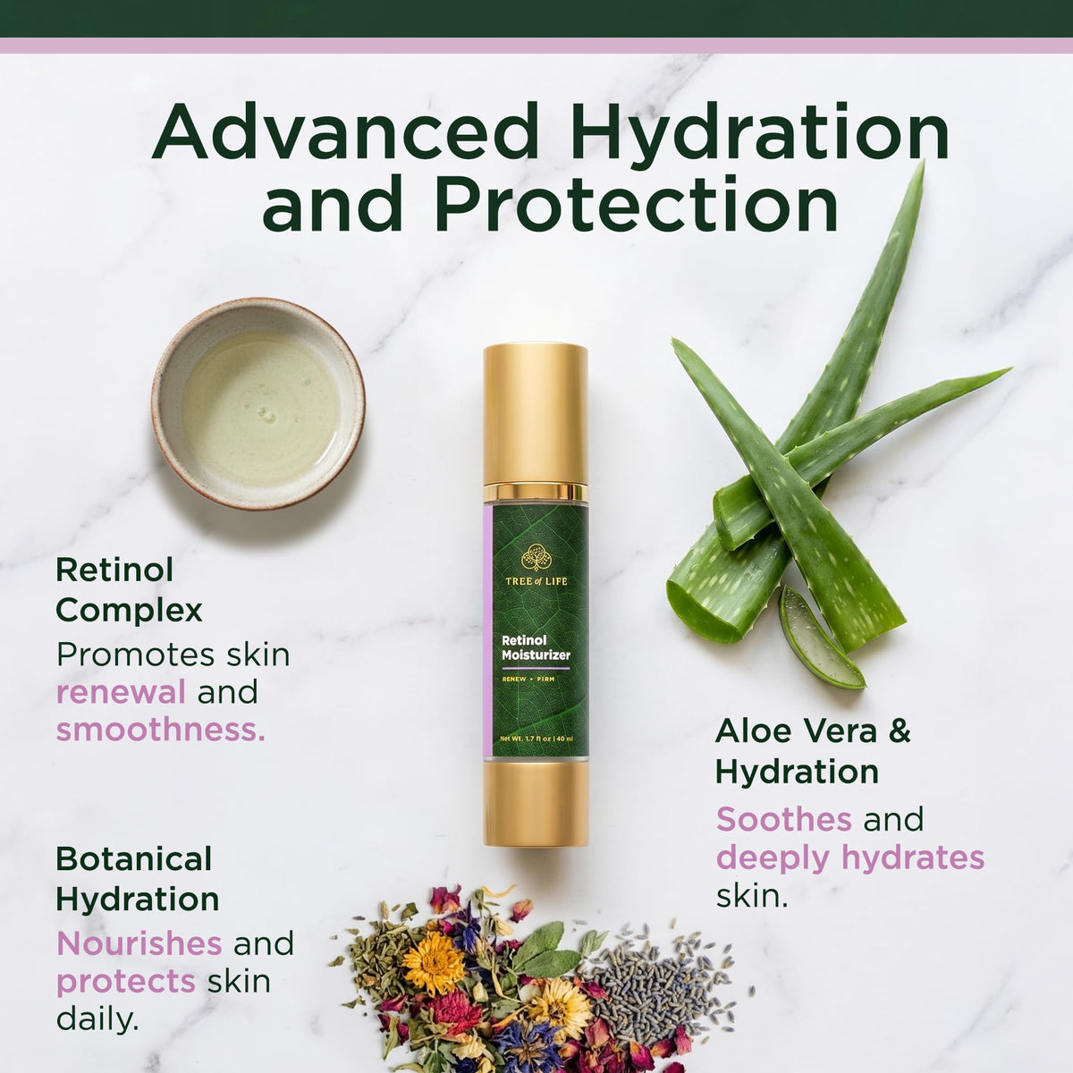 Tree of Life Beauty airless pump detail preserving active ingredients for freshness