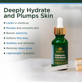 Tree of Life Beauty hyaluronic serum texture glistening to demonstrate lightweight hydration