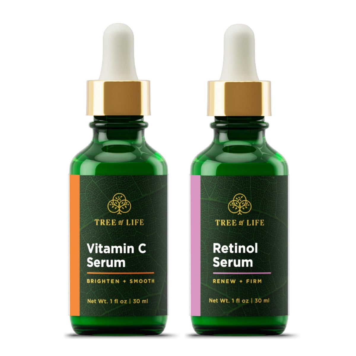Tree of Life Beauty front packaging showing both serum bottles and kit benefits
