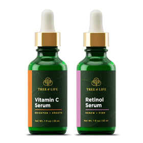 Tree of Life Beauty front packaging showing both serum bottles and kit benefits