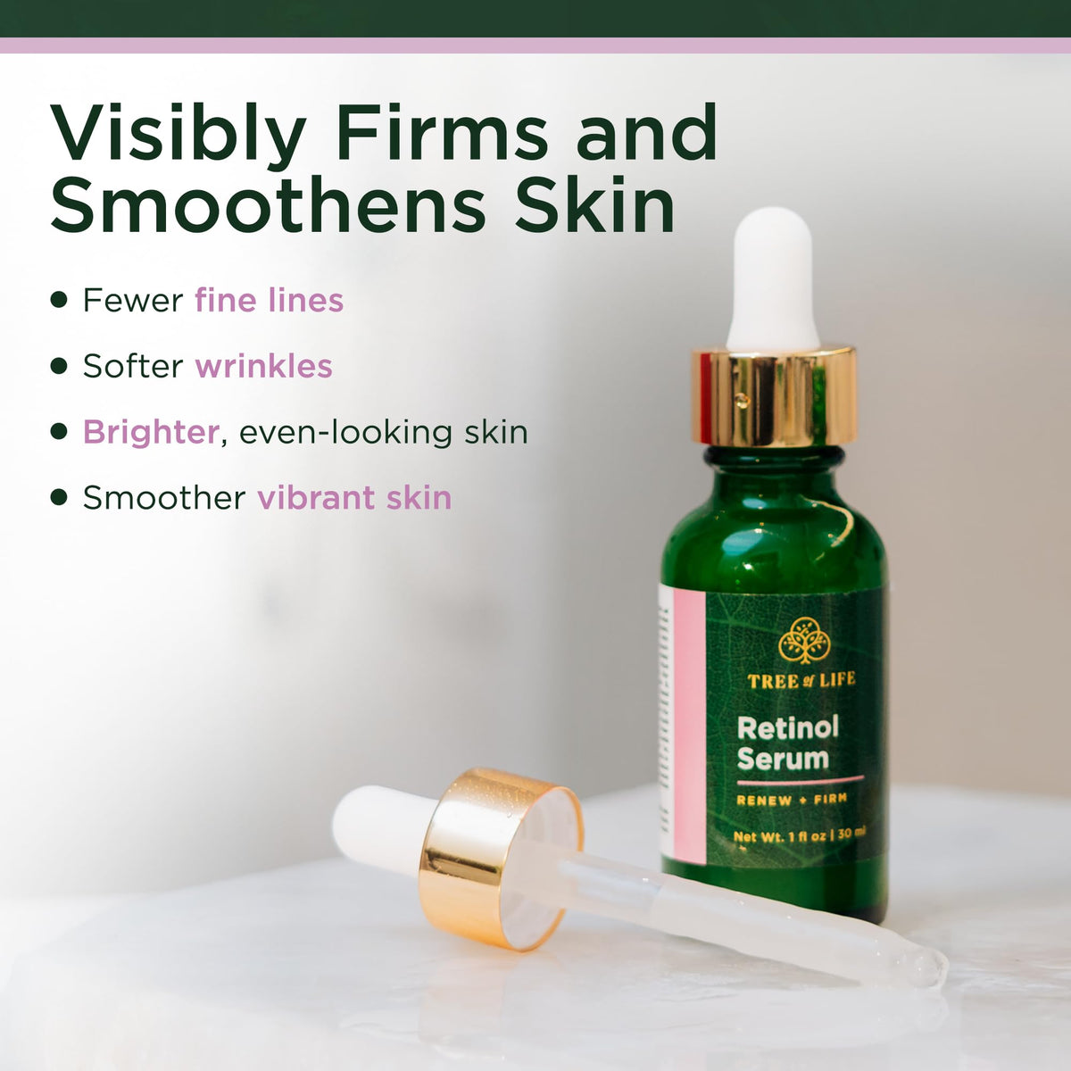 Tree of Life hyaluronic acid serum texture on skin demonstrating hydration boost