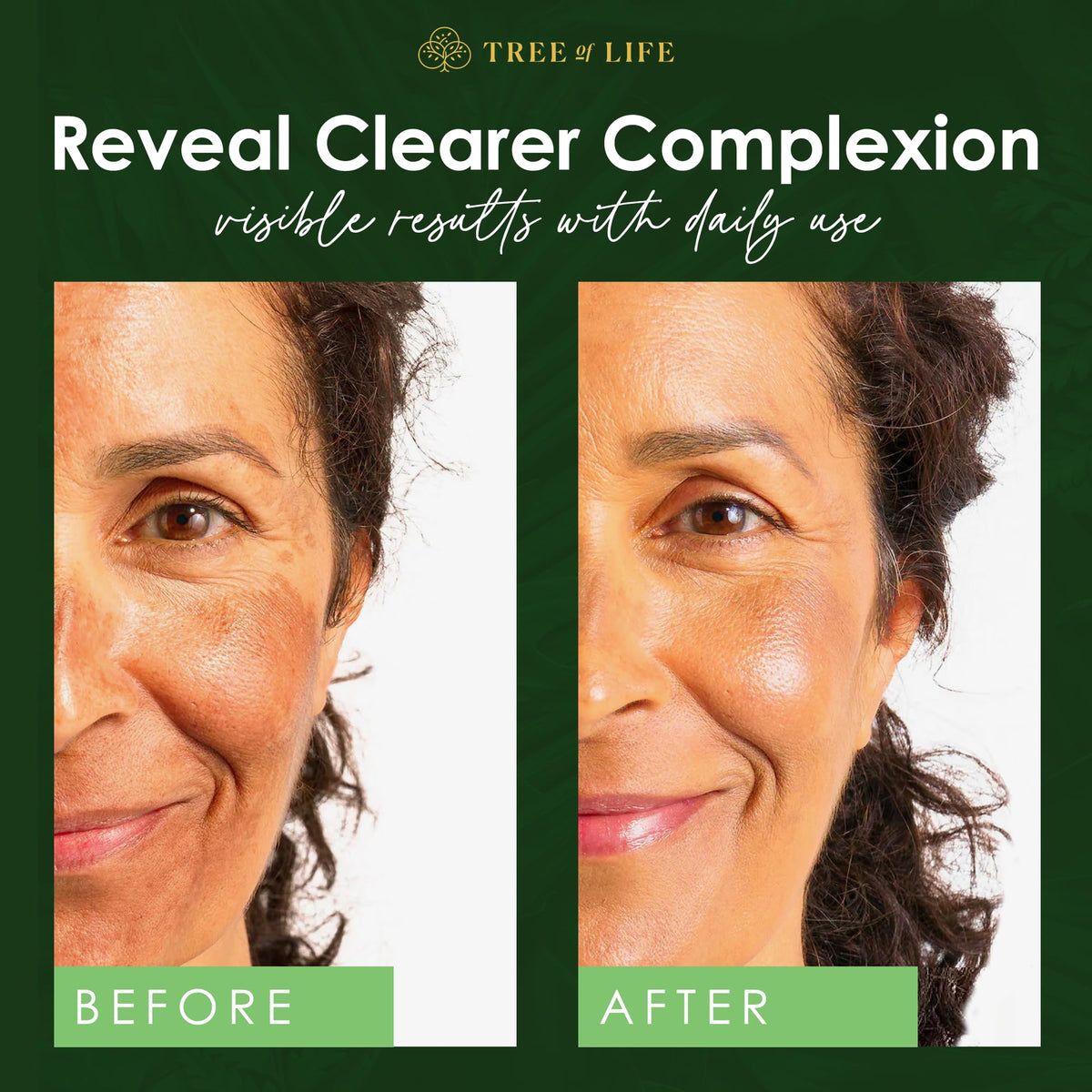 Tree of Life Beauty in-hand application of serum demonstrating quick absorption benefit
