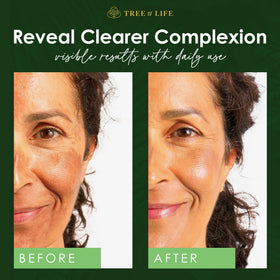 Tree of Life Beauty in-hand application of serum demonstrating quick absorption benefit