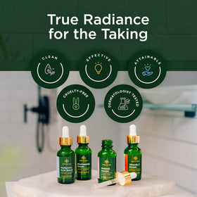 Tree of Life lifestyle bathroom setup showing how serums fit into daily routine