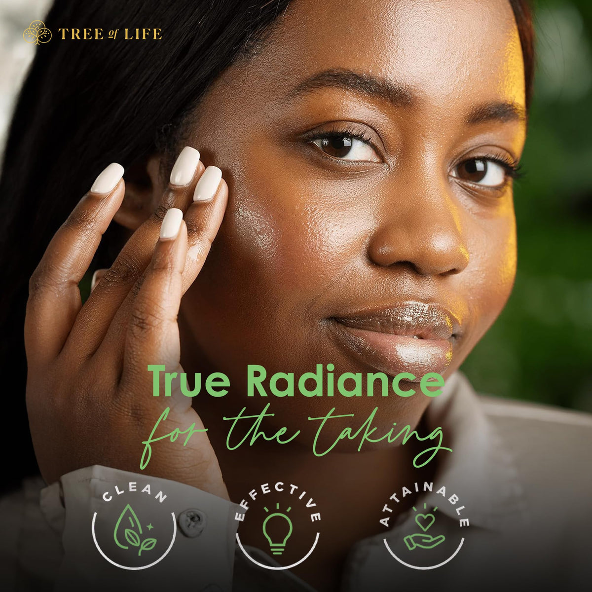 Tree of Life Beauty set styled on bathroom vanity suggesting everyday routine benefit