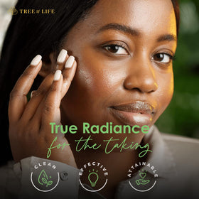 Tree of Life Beauty set styled on bathroom vanity suggesting everyday routine benefit