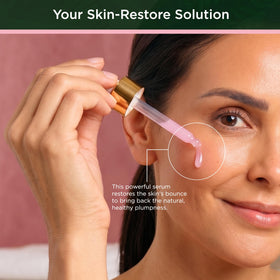 Tree of Life serum texture on hand illustrating lightweight hydration