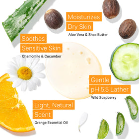 Tree To Tub creamy lather texture demonstrating hydrating, sulfate-free cleanse