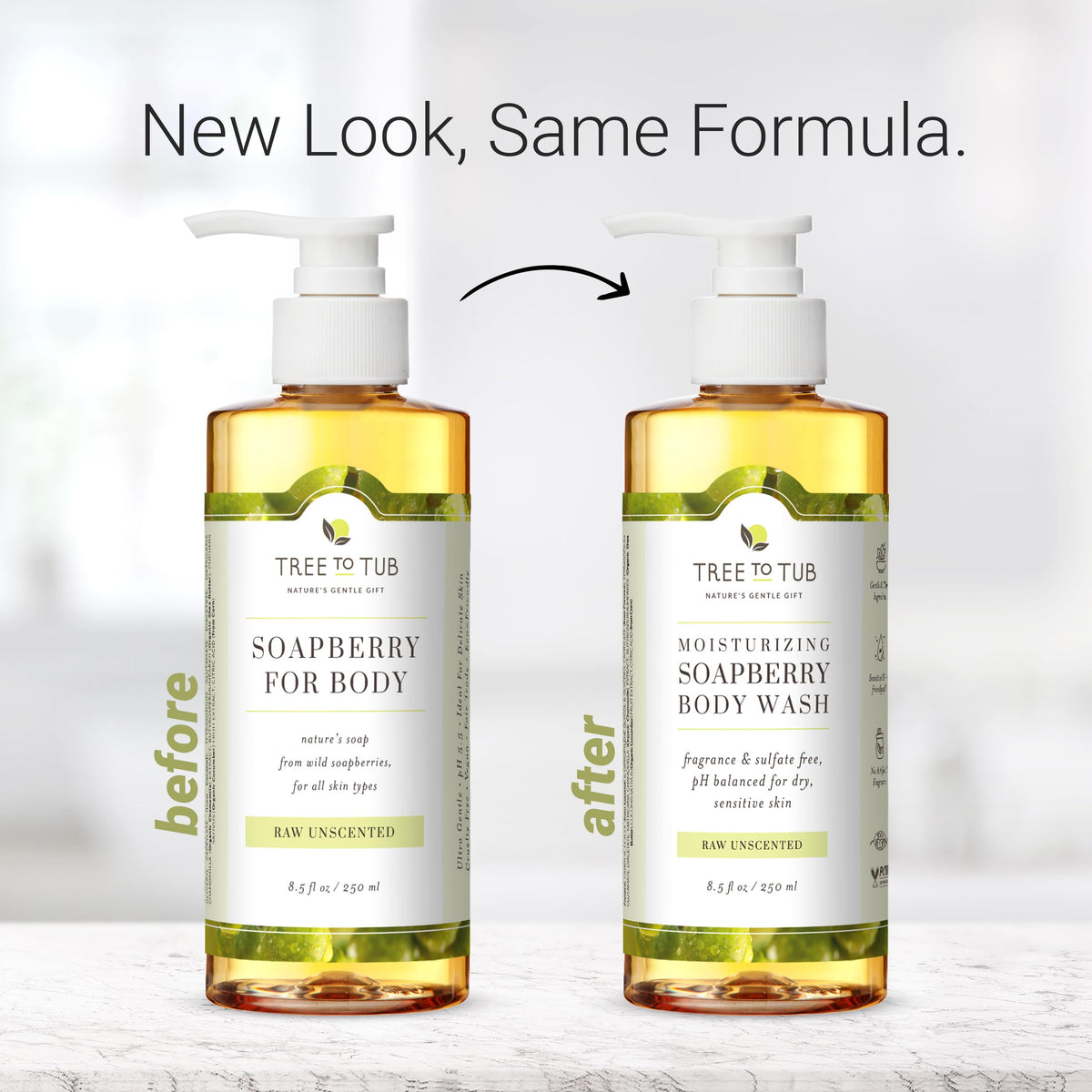 Tree To Tub organic aloe leaf with product highlighting soothing hydration