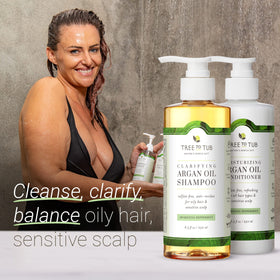 Tree To Tub label close-up displaying natural ingredients and clean formula