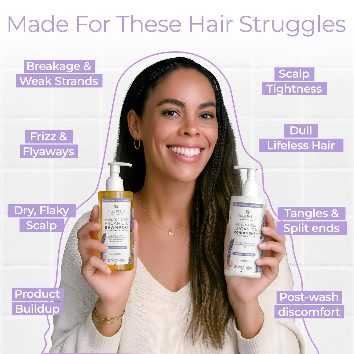 Tree To Tub conditioner cream detail showing slip and detangling benefit