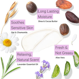 Tree To Tub lotion texture close-up showing creamy shea butter blend for deep moisture