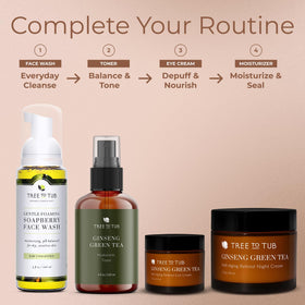 Tree To Tub in a morning routine scene showing refreshed eyes and natural-looking results