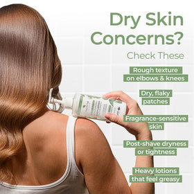 Tree To Tub lotion texture swipe showing creamy non-greasy finish for quick absorption