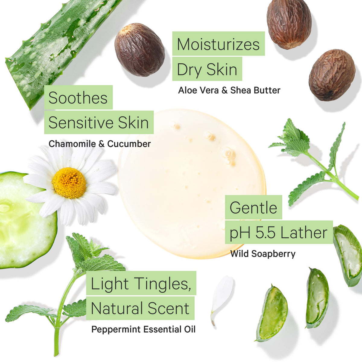 Tree To Tub creamy lather close-up demonstrating mild cleansing without sulfates