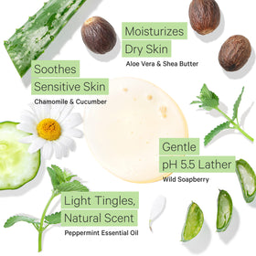 Tree To Tub creamy lather close-up demonstrating mild cleansing without sulfates