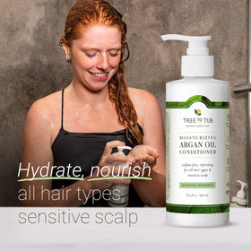 Tree To Tub label close-up highlighting ingredients and usage benefits